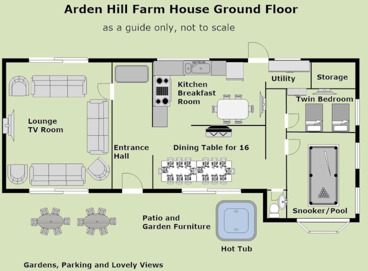 Arden Hill Farmhouse - Hot Tub, Snooker Table, Sleeps 16 스트렛포드-어폰-에이본 외부 사진